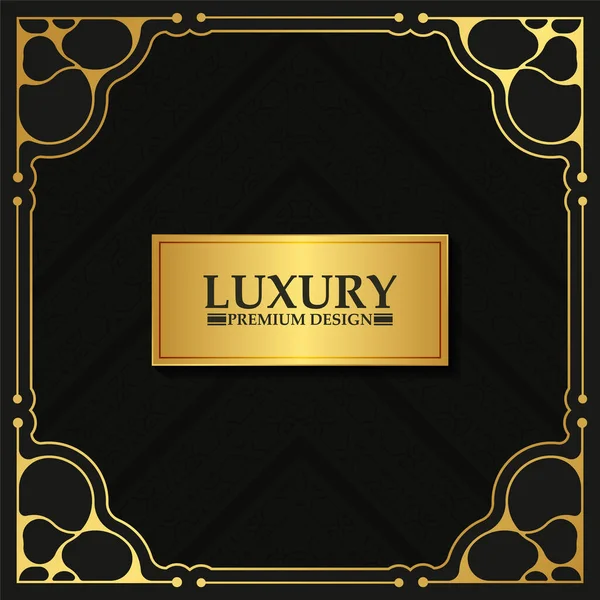 Luxury Elegant Golden Placard Flourishes Frame Decoration — Stock Vector