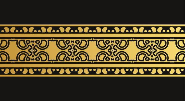 Modelo Borda Ornamental Dourada Elegante —  Vetores de Stock