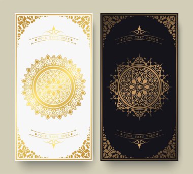 Lüks mandala siyah tebrik kartı