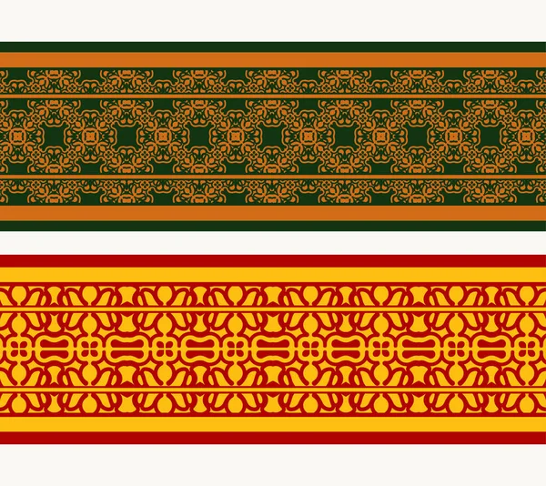 Borda Bandeira Henna Com Borda Colorida — Vetor de Stock