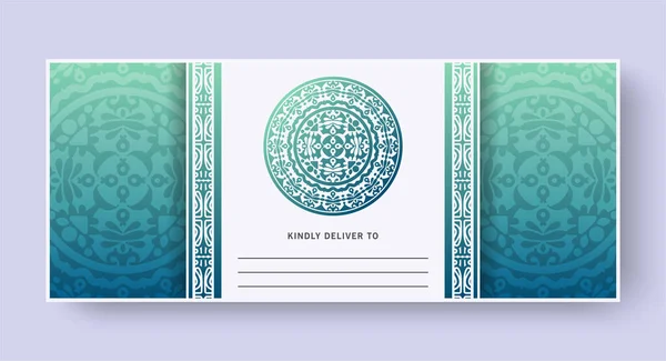 Blue Mandala Decorative Card Template — 图库矢量图片