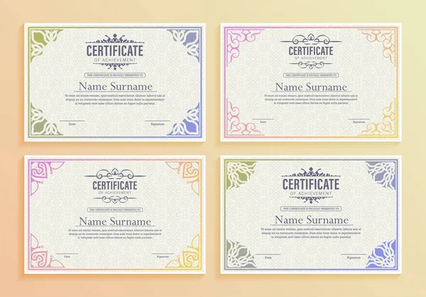 Başarı ödülü şablonunun klasik sertifikası