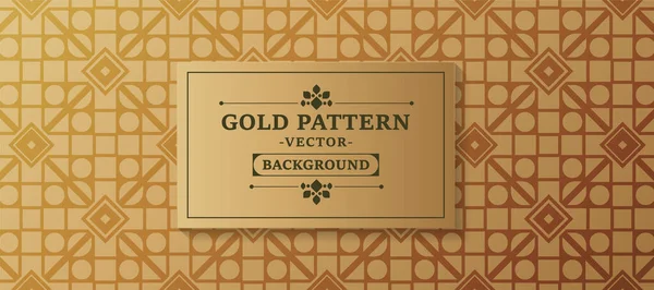 Vintage Com Fundo Padrão Ornamento Ouro — Vetor de Stock