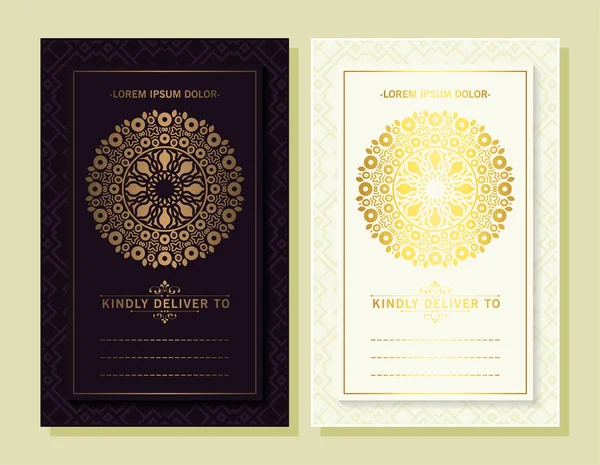 Luxury Mandala Invitation Card Template — Stock Vector