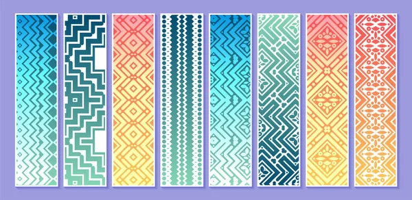 Motif Géométrique Coloré Collection Cartes Verticales — Image vectorielle