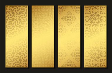 Zarif altın soyut desenli dikey kart