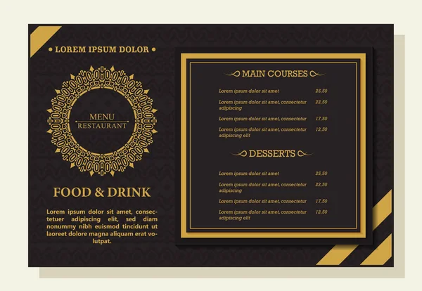 Elegant Restaurant Menu Flyer Sjabloon — Stockvector