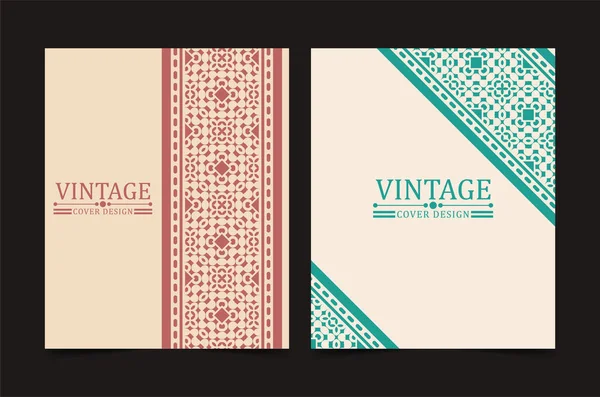 Vintage Geometrische Muster Cover Set — Stockvektor