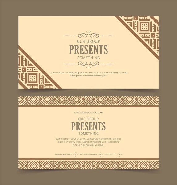 Ornament Pattern Business Card Design — Stock Vector