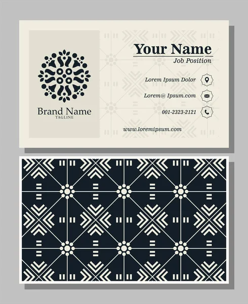 Ornament Pattern Business Card Design — Stock Vector