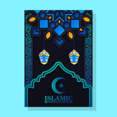 Renkli Ramazan Kareem İslami poster