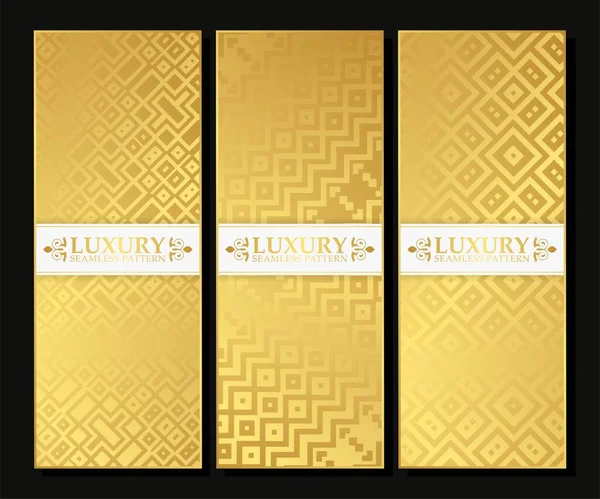 Cartão Vertical Padrão Abstrato Ouro Elegante —  Vetores de Stock