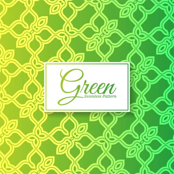 Green Abstract Geometric Pattern Design — Stock Vector