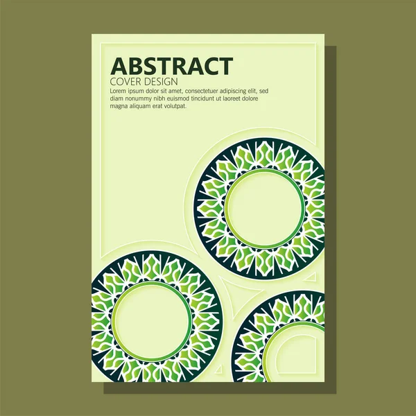 Green Circle Pattern Book Cover — Stockvektor