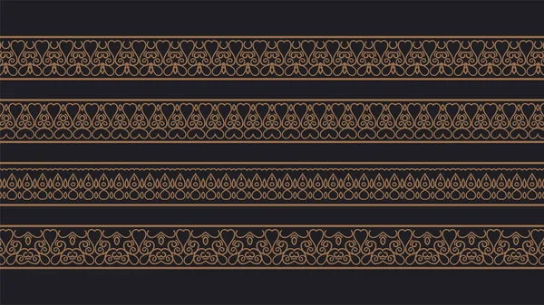 Стиль Орнаменту Набір Етнічних Безшовних Кордонів — стоковий вектор
