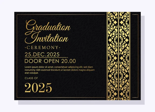 Elegant Graduation Invitation Template Ornament — Stock Vector