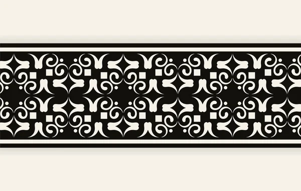 Ornament Style Ethnic Seamless Borders — Vetor de Stock