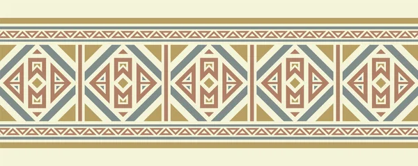 Vintage Ornamento Estilo Étnico Sin Costuras Fronteras Conjunto — Vector de stock