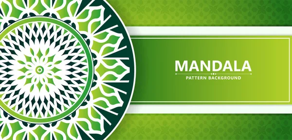 绿色装饰曼陀罗背景 — 图库矢量图片