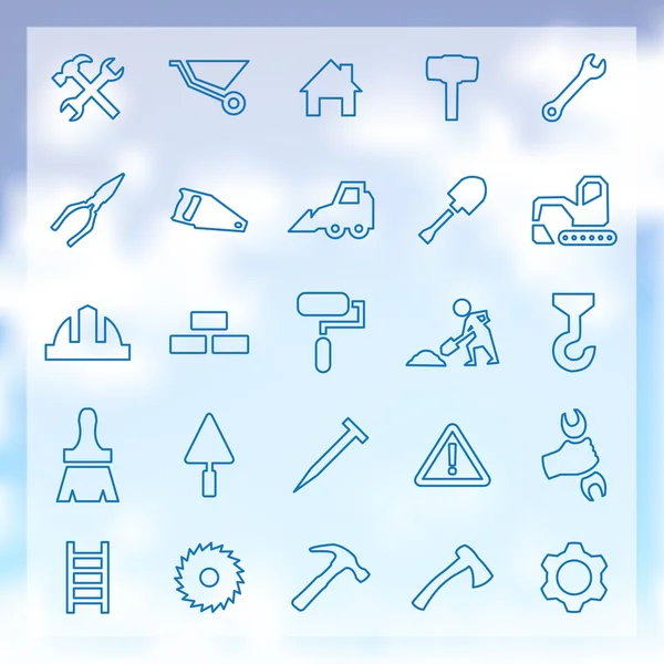 25 construction icons set — Stock Vector