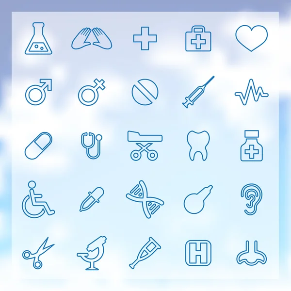 25 icônes médicales — Image vectorielle
