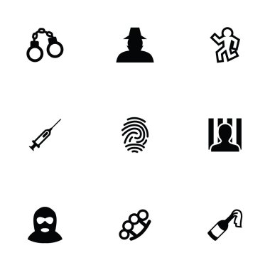 suç 9 Icons set