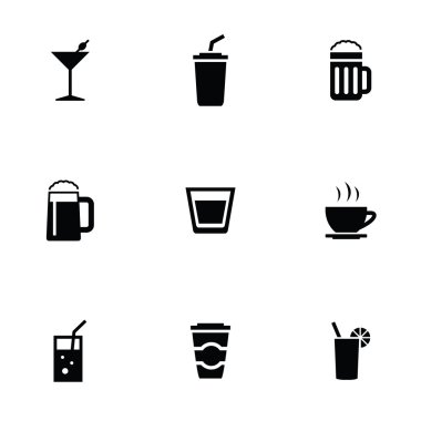 9 Icons set içecekler