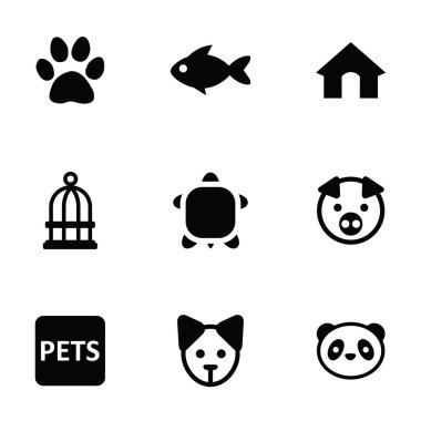 Evcil hayvan simgeler 9 Icons set