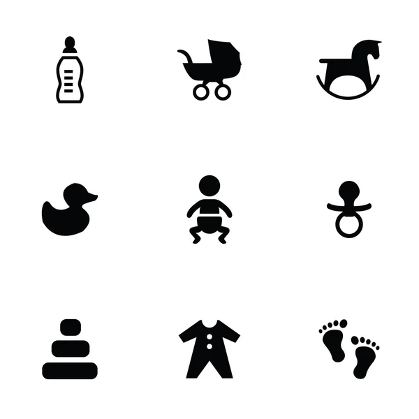 Baby 9 Icons Set — Stockvektor
