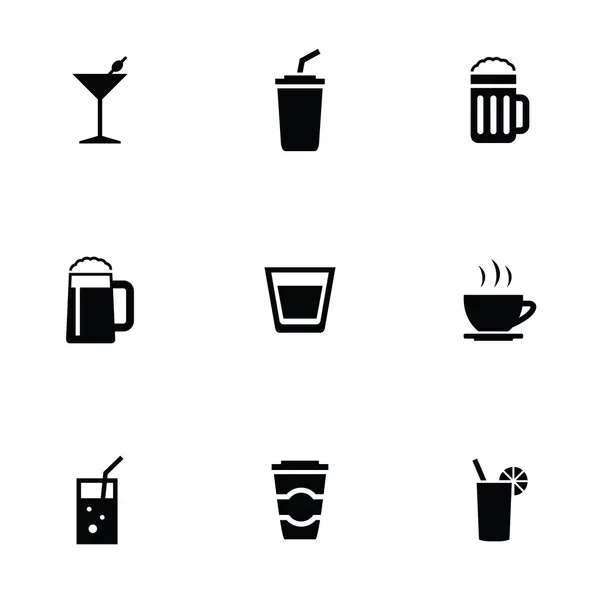 Bebidas 9 iconos conjunto — Vector de stock