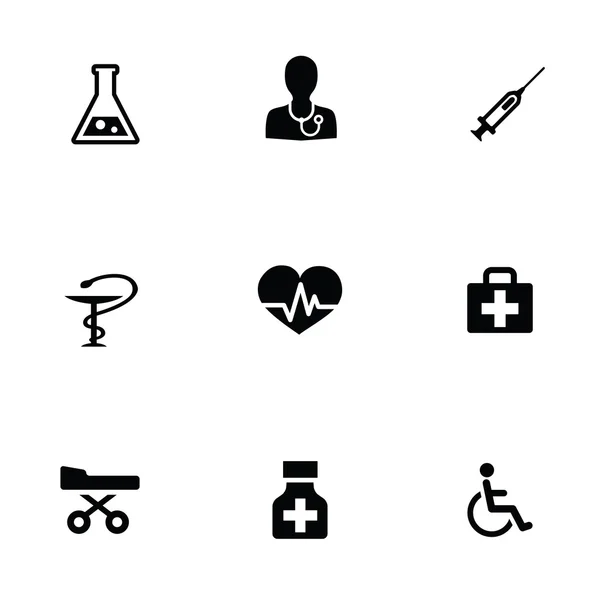 Médico 9 iconos conjunto — Archivo Imágenes Vectoriales