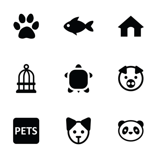 Evcil hayvan simgeler 9 Icons set — Stok Vektör