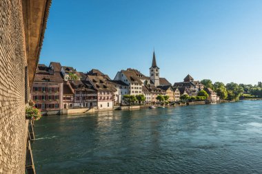 Diessenhofen, River Rhine, Thurgau Kantonu, İsviçre