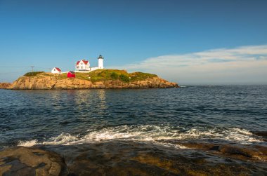 Cape Neddick Deniz Feneri, Nubble Light, Cape Neddick, York, Maine, New England, ABD