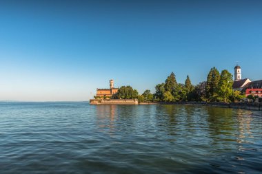 Langenargen am Bodensee 'deki Montfort Kalesi, Constance Gölü, Baden-Wuerttemberg, Almanya