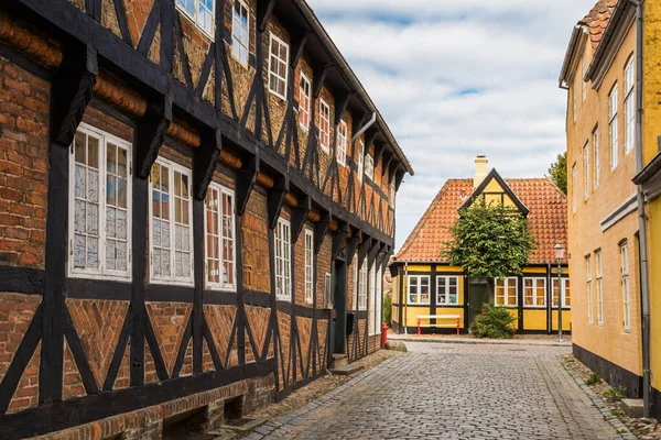 Ulice Tradiční Domy Starém Městě Ribe Jutsko Dánsko — Stock fotografie