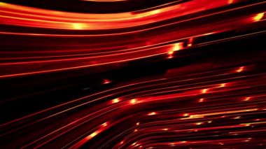 Renkli soyut ışık çizgileri animasyon arka planını etkiler. Müzik festivali ve gece kulübü sahne görüntüsü. (4K UHD kusursuz döngü, bilgisayar dijital olarak oluşturulmuş animasyon.)