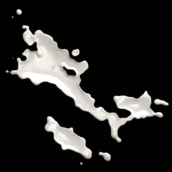 五颜六色的水溅在白色 黑色的背景上 3D渲染计算机生成的数字图像 — 图库照片