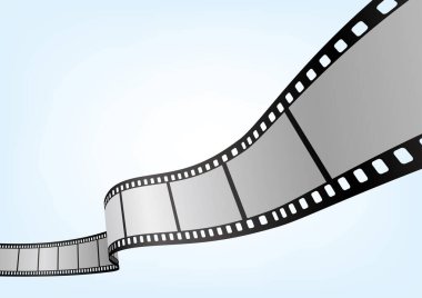 Sinema, film ve fotoğrafçılık 35 mm film şeridi şablonu. Vektör 3 boyutlu elementler.