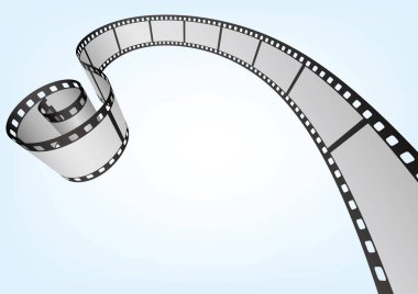 Sinema, film ve fotoğrafçılık 35 mm film şeridi şablonu. Vektör 3 boyutlu elementler.