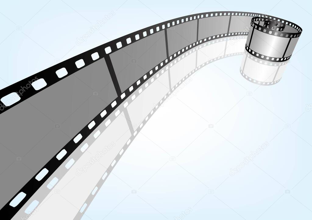 Cinema, movie and photography 35mm film strip template.Vector 3D film strip elements.