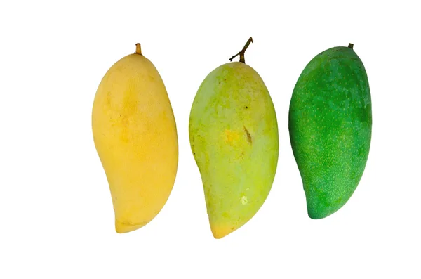 Yellow and green mango on white — Stock Photo, Image
