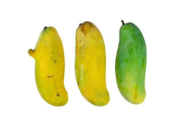 Yellow and green mango on white — Stock Photo, Image