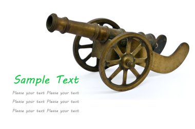 beyaz izole seyyar antik savaş topu