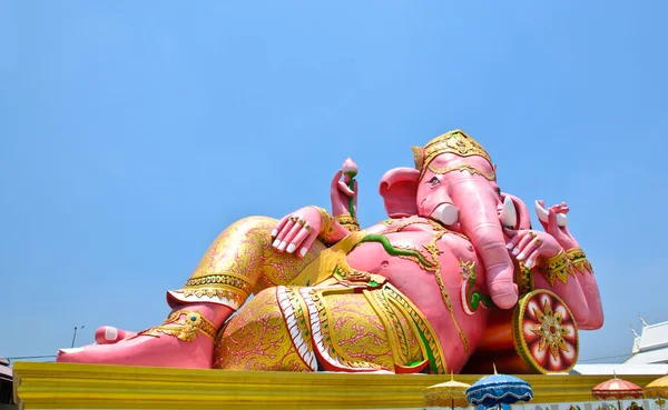 Big pink Ganesha in relax pose, Thailand — Stock Photo, Image