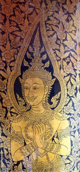 Pintura de la puerta en Wat Po, Tailandia —  Fotos de Stock