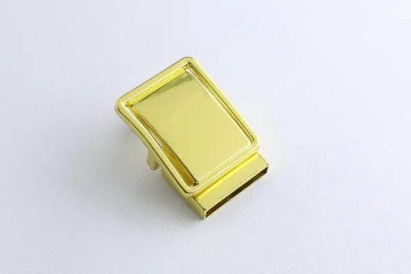 Sluiting Van Een Gouden Gesp Een Clip Tas Accessoires Een — Stockfoto