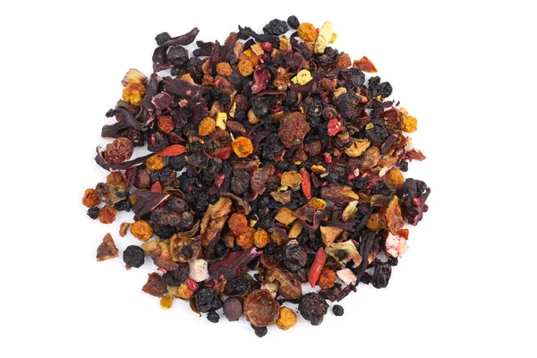 Natural Fruit Tea Hibiscus Petals White Background Dry Mix Dried — стоковое фото