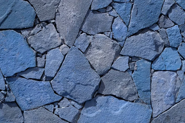 Blue Stone Wall Background Rock Wall Texture Photo Surface Natural — Foto de Stock