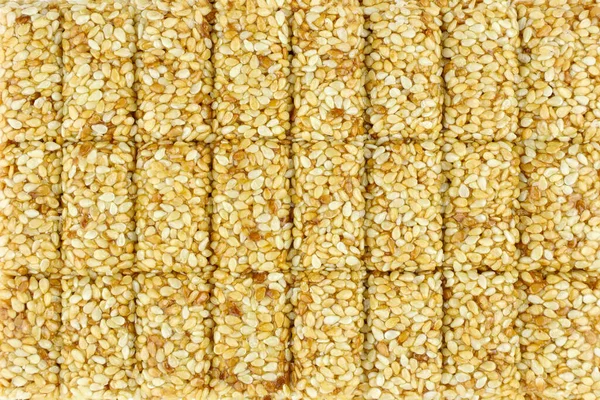 Pieczenie Sezamu Bliska Cukierki Nasion Sezamu Nasiona Sezamu Karmelu Świeże — Zdjęcie stockowe